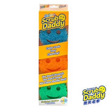 《Scrub Daddy微笑老爹》魔術神力菜瓜布-彩色3入