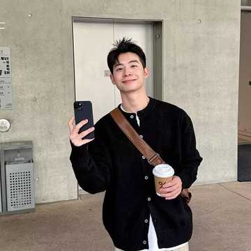 簡約高級感設計廓形小外套男秋冬季韓版慵懶風上衣外套男潮