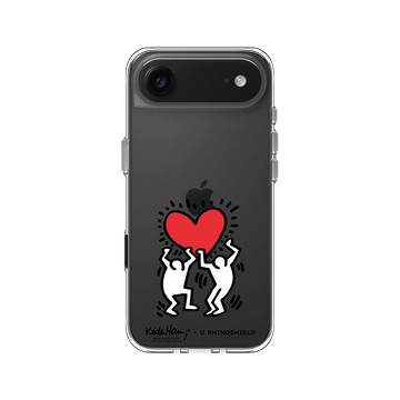 iPhone Air Clear Case（相機按鈕） 透明 - Keith Haring - 愛心