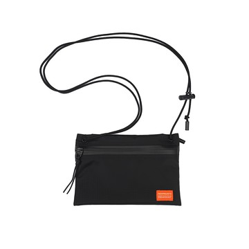 POSHPROJECTS F112 旅行 抗撕裂 迷你扁包斜背包  21 x 14.5 厘米  黑色的