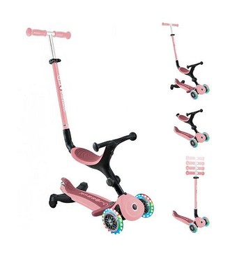 GLOBBER 4合1運動版360度多功能三輪滑板車(白光發光前輪)(4895224411376玫瑰粉) 4210元