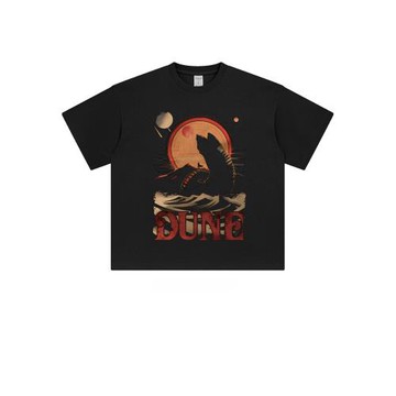 DUNE沙丘2周邊T恤科幻電影保羅黑洞美式直噴寬松重磅純棉短袖T恤