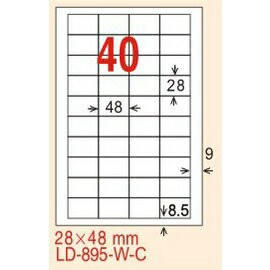 【龍德】LD-895(直角) 雷射、影印專用標籤-螢光五色 28x48mm 20大張/包【APP滿額下單4%點數(單一帳號最高1000點)】7/31止