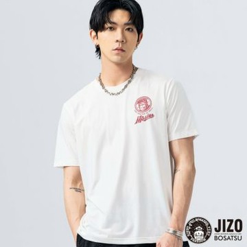 地藏小王 BLUE WAY – 側臉街頭圖文編排短TEE(米白)