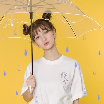 短袖 t恤 刺繡 上衣 落肩短T-shirt 我是傻瓜 / 畢業、老師禮物