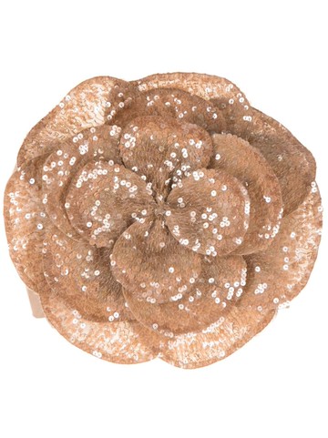 Cynthia Rowley - floral-appliqué sequinned bandeau top - women - Polyester - XS - Brown