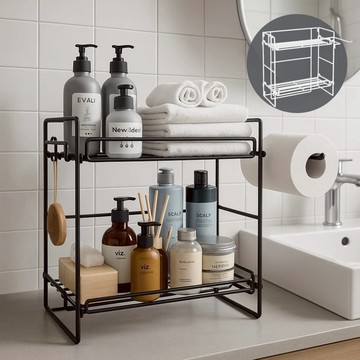【A&R】雙層浴室雙用收納置物架 兩色任選