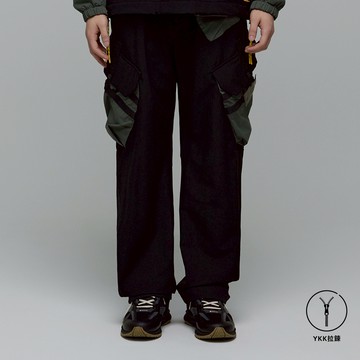 男女同款 FILMMAKER 丘陵系列 口袋機能直筒長褲 - 炭黑色