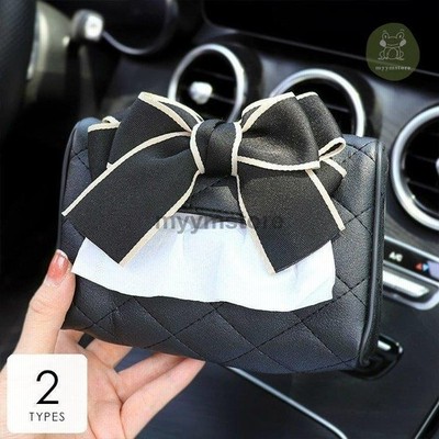車用品 カー用品 アクセサリー ティッシュケース ティッシュボックス リボン おしゃれ かわいい ブラック ホワイト可愛い ラグジュアリー 通販 Lineポイント最大get Lineショッピング