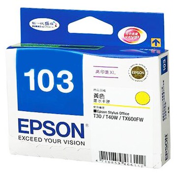 【文具通】EPSON T103450 墨水匣.黃NO.103 R1010507【APP滿額下單10%點數(單一帳號最高5000點)】1/31止