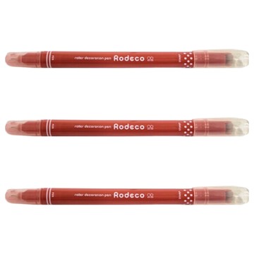 Sun-Star Rodeco 波點繪圖簽字雙頭兩用筆  復古紅  3支