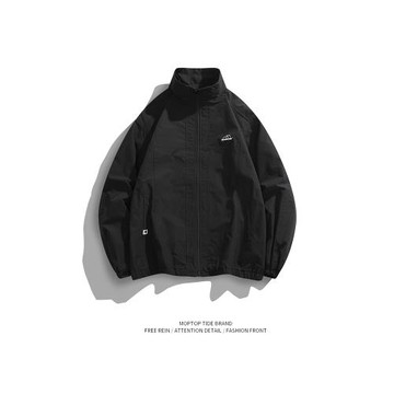 WH先生春季山系復古立領工裝外套男款春秋寬松百搭vintage休閑戶