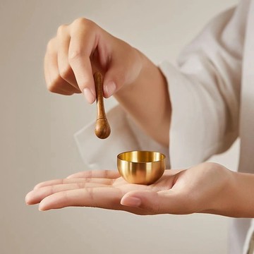 臺灣最低🍑迷你頌鉢音療靜心解壓治癒系擺件放鬆身心梵音穩定情緒黃銅鉢DO