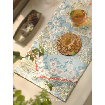 一席西陣織干泡茶席禪意新中式茶巾桌布茶墊杯墊一人戶外茶席桌旗