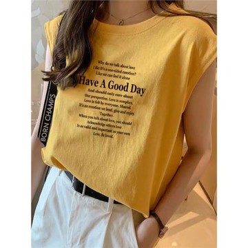 【誰穿誰瘦】潮牌字母寬松百搭無袖背心女港味bf風運動打底衫上衣