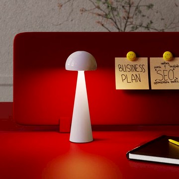 Tiny 微柔蕈光簡約風USB充電式檯燈-多色可選 純黑