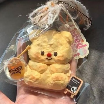 臺灣出貨🤩抹面黃油小熊捏捏硅膠超軟創意手感玩具小紅書可愛抱抱熊同款
