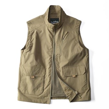 外貿原單 防水透氣戶外釣魚工裝背心 春夏薄款男士休閑馬甲外套潮
