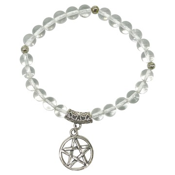 白水晶 五芒星日本銀飾手鍊  5g  1個