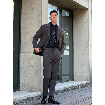 烏素mirror2024設計感通勤加厚那不勒斯修身直筒毛呢西褲男秋冬款