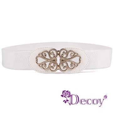 【Decoy】纏綿金線＊復古彈性腰封/白