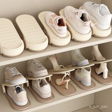 臺灣出貨🔥調節鞋櫃鞋子收納神器鞋架分層雙層簡易宿捨家用置物架收納盒託架