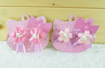 【領券滿額折100】Hello Kitty 凱蒂貓 髮夾 桃櫻蕾絲/粉櫻蕾絲【共2款】 震撼日式精品百貨