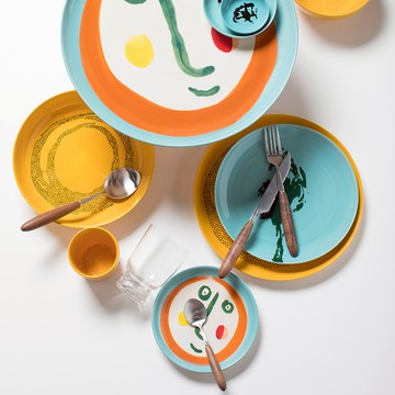 Serax Feast 圓形餐盤 綠/臉譜 19cm 2件組