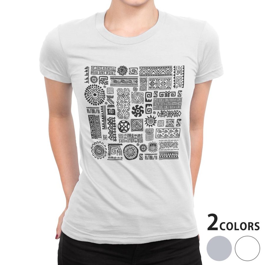tシャツ レディース 半袖 ホワイト グレー 白 灰色 デザイン S M L XL 