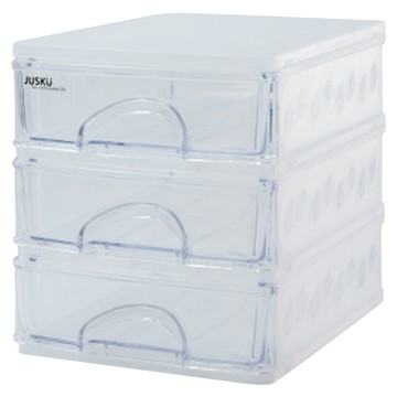 JUSKU 佳斯捷 文青風三層收藏盒  透明  3層
