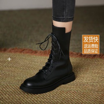 【黎莎】2025秋冬季新款英倫風帥氣單靴薄款短靴厚底馬丁靴子女