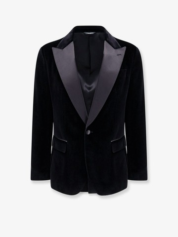 Velvet blazer with satin lapel - DOLCE & GABBANA - gender_Man