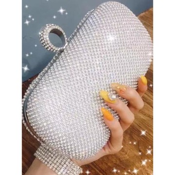 百搭新款晚宴包手拿包氣質鉆石女包搭配晚禮服宴會手包女滿鉆包包