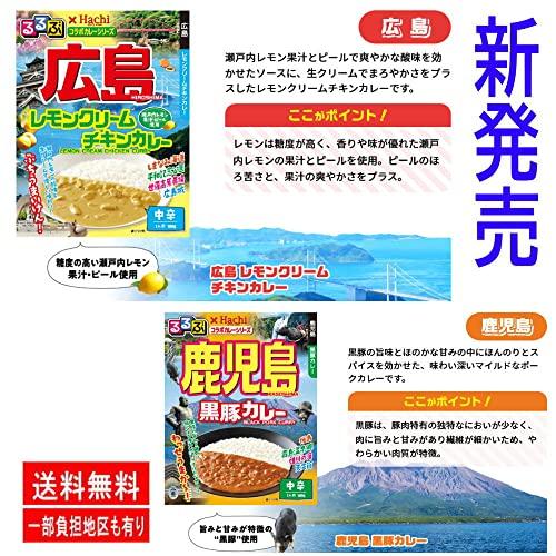 ハチ食品 JTBトラベルるるぶ雑誌パッケージの 全国ご当地 レトルトカレー 8種8個セット