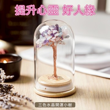 【GOODTIME】  三色水晶開運招財小樹  水晶擺飾 小禮物 淨化能量 交換禮物 辦公室小物 免費刻字 天蠍座 射手座