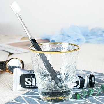 載物北歐洗簌杯創意餐廳透明玻璃杯家用錘紋加厚熱水杯子日式和風