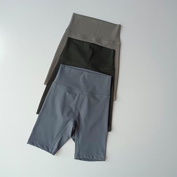 瑜伽運動短褲女緊身騎行褲夏季裸感高腰蜜桃提臀速干健身五分褲