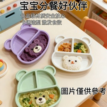 【臺灣-出貨】兒童分格餐盤可愛防摔喫飯碗餐廳食品級PP餐盤幼兒園食堂水果飯盤
