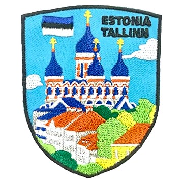 A-ONE 匯旺 愛沙尼亞 塔林古城 地標造型刺繡 NO.358 7.5 x 6 公分 台灣製  彩色  1個