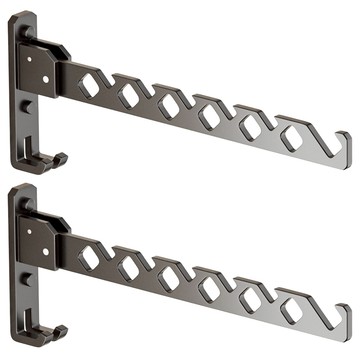 太空鋁壁掛折疊晾衣架2個  34 x 13 x 3cm  灰色