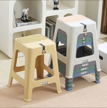 成人高板凳防滑備用餐椅家用加厚塑料凳子套裝客廳餐桌椅子北歐風【步行者戶外生活館】P