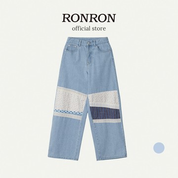 [RONRON] Cottage Patchwork Denim Pants / LIGHT BLUE 韓國官方直送
