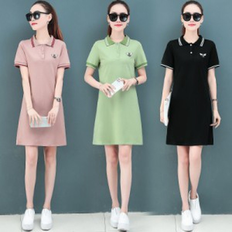 ゴルフウェア レディース ゴルフワンピース ロングポロシャツ チュニック 夏コーデ 綿通気吸汗 半袖 Polo Aライン テニス スポーツウェア 通販 Lineポイント最大1 0 Get Lineショッピング