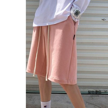 短褲男寬鬆直筒胖子大碼寬松薄款沙灘五分褲【聚物優品】