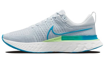 REACT INFINITY RUN FLYKNIT 2 PURE PLATINUM EMERALD LASER BLUE