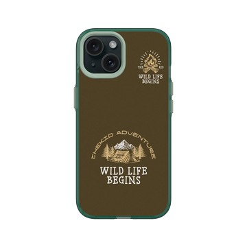 iPhone 15 Clear 憂墨綠 - KID - 野營聚落之火