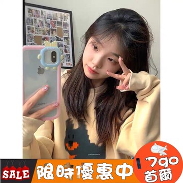 🔥斷貨出清🔥 J44 美式復古衛衣 女 秋冬 oversize 美式高街圓領衣服 情侶裝上衣 長袖大學T 長袖衛衣