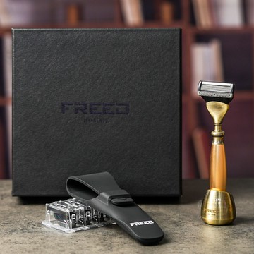【FREED】古銅系列尊爵四件組五刀式刮鬍刀禮盒 - 阿波羅
