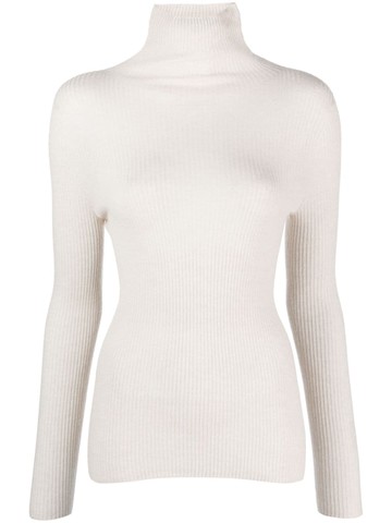 Fabiana Filippi - ribbed-knit wool-blend jumper - women - Cashmere/Silk/Virgin Wool - 42 - Neutrals