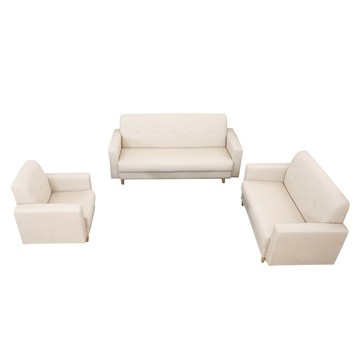 【多瓦娜】帕斯尼貓抓皮時尚三件式沙發組合(1+2+3)/三色卡其